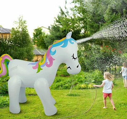 INFLABLE UNICORNIO CON ASPERSOR DE AGUA